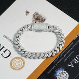 10mm S925 Silver Fully Iced Out Moissanite Diamond - Cut Cuban Chain - AKAK BODYJEWELRY - ear - tunnel