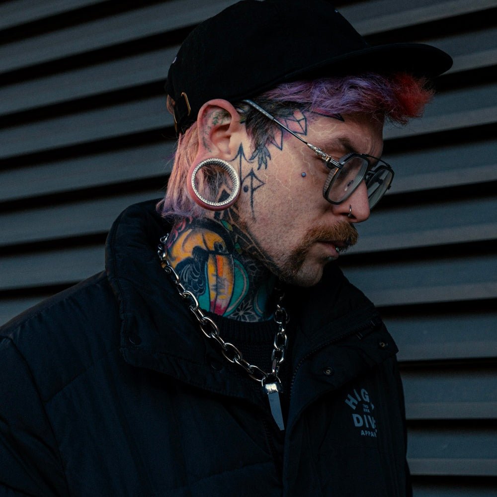 14K Stars Shining Moissanite Ear Gauge Tunnel(2Pcs) - AKAK BODYJEWELRY - ear - tunnel