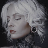 14K Stars Shining Moissanite Ear Gauge Tunnel(2Pcs) - AKAK BODYJEWELRY - ear - tunnel