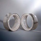 14K Stars Shining Zircon Ear Gauge Tunnel(2Pcs) - AKAK BODYJEWELRY - ear - tunnel