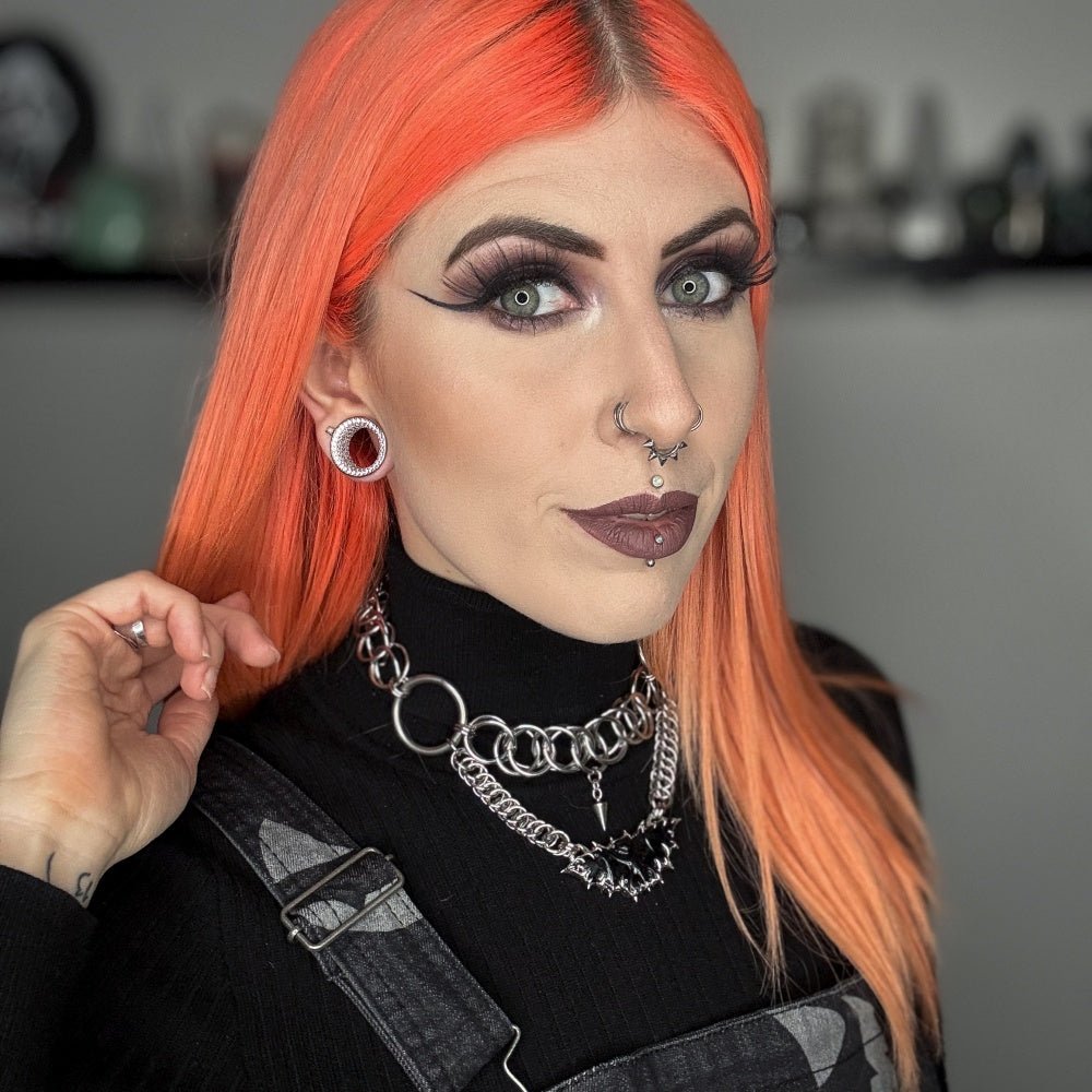 14K Stars Shining Zircon Ear Gauge Tunnel(2Pcs) - AKAK BODYJEWELRY - ear - tunnel