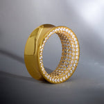 14K Stars Shining Zircon Ear Gauge Tunnel(2Pcs) - AKAK BODYJEWELRY - ear - tunnel