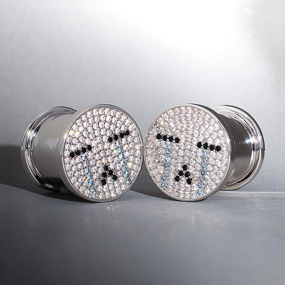 14K Tearlight Starry Zircon Ear Plug(2pcs) - AKAK BODYJEWELRY - ear - tunnel