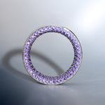 14K White Gold Purple Moissanite Stars Shining Tunnel(2Pcs) - AKAK BODYJEWELRY - ear - tunnel