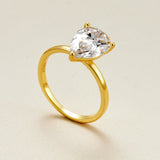 4 Carat Pear - Cut S925 Moissanite Ring Set - AKAK BODYJEWELRY - ear - tunnel