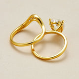 4 Carat Pear - Cut S925 Moissanite Ring Set - AKAK BODYJEWELRY - ear - tunnel