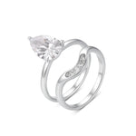 4 Carat Pear - Cut S925 Moissanite Ring Set - AKAK BODYJEWELRY - ear - tunnel