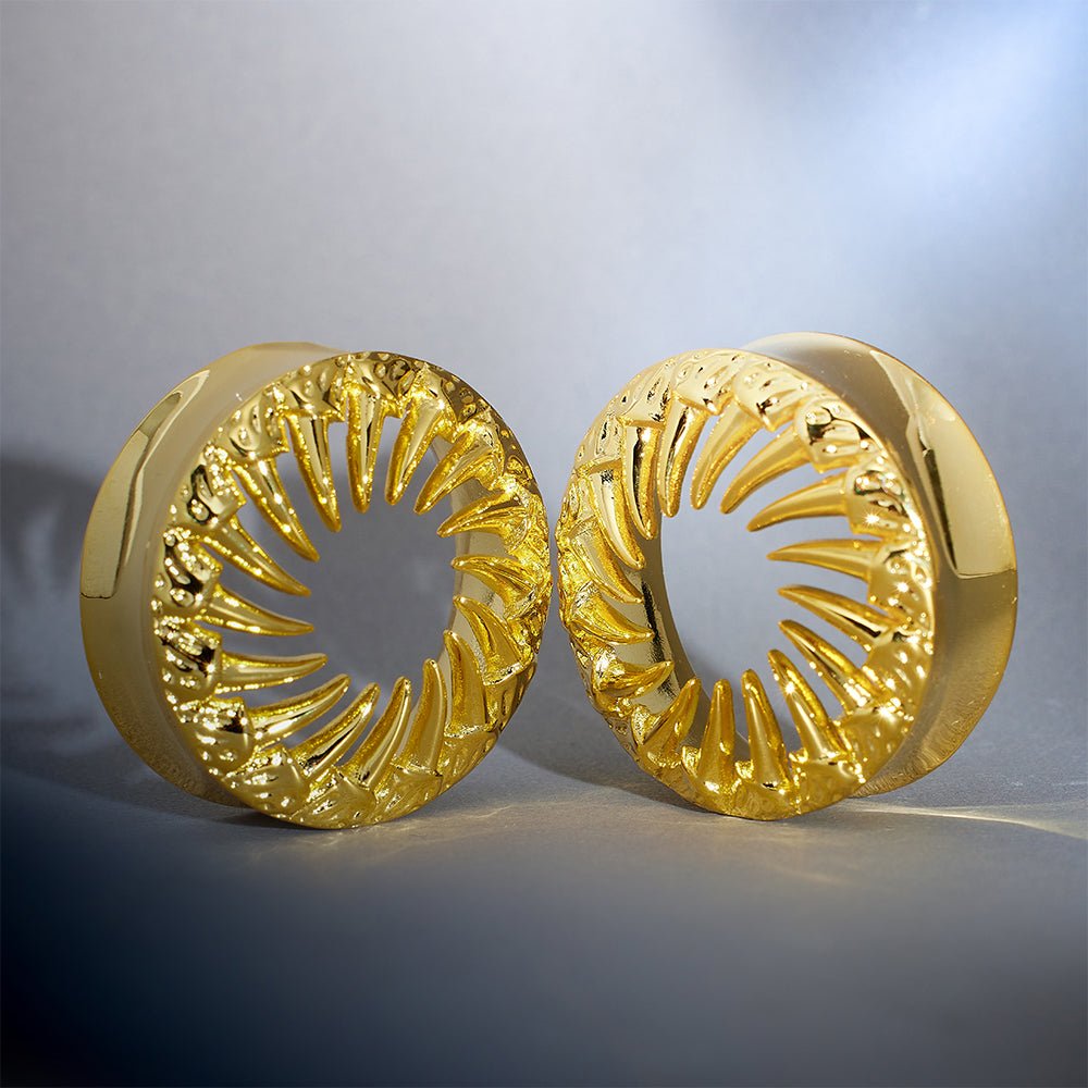 8K Gold King of the Desert l Ear Gauge Tunnels (2Pcs) - AKAK BODYJEWELRY - ear - tunnel