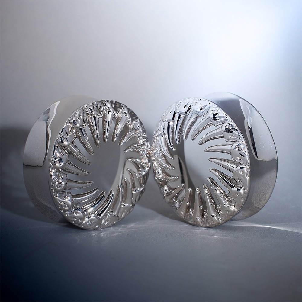 8K White Gold King of the Desert l Ear Gauge Tunnels (2Pcs) - AKAK BODYJEWELRY - ear - tunnel