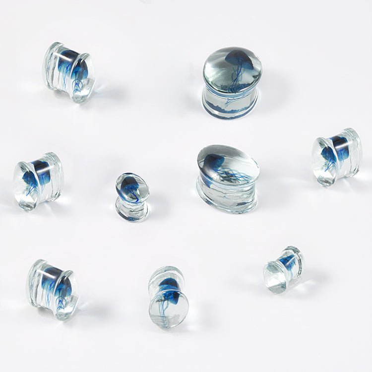 Abyssal Bloom | Handcrafted Liuli Glass Ear Plugs - AKAK BODYJEWELRY - ear - tunnel