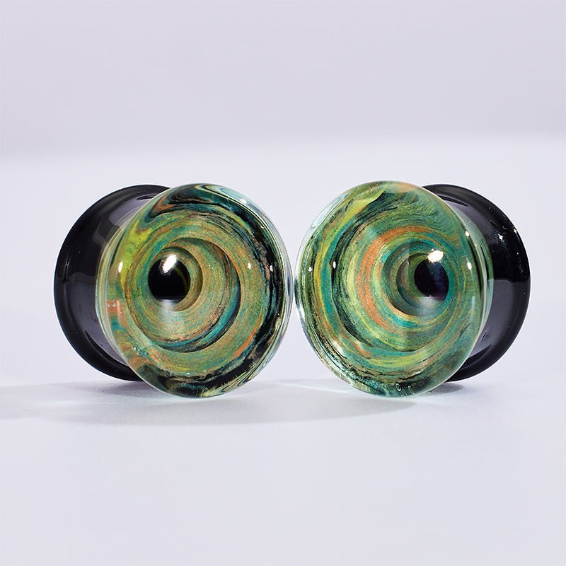 Abyssal Bloom | Handcrafted Liuli Glass Ear Plugs - AKAK BODYJEWELRY - ear - tunnel