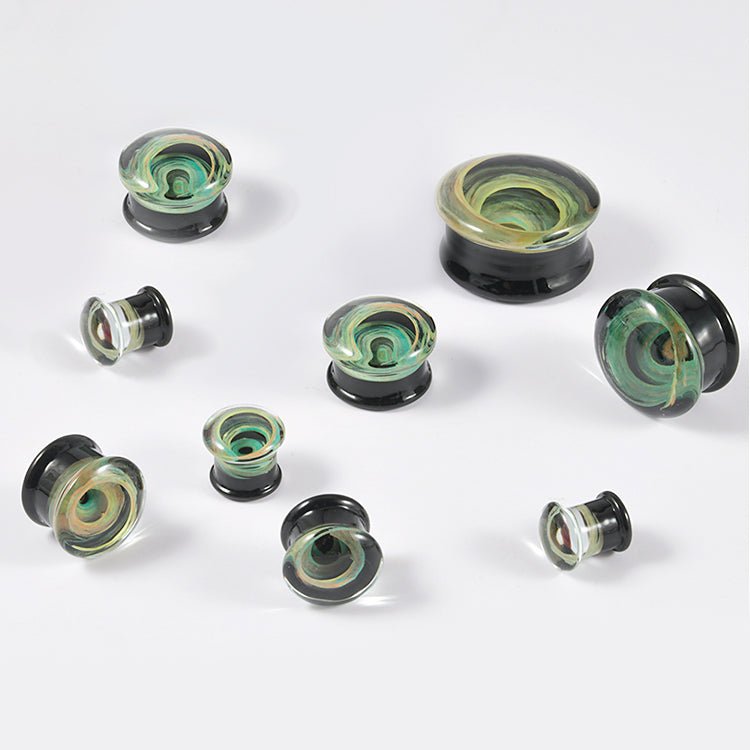 Abyssal Bloom | Handcrafted Liuli Glass Ear Plugs - AKAK BODYJEWELRY - ear - tunnel