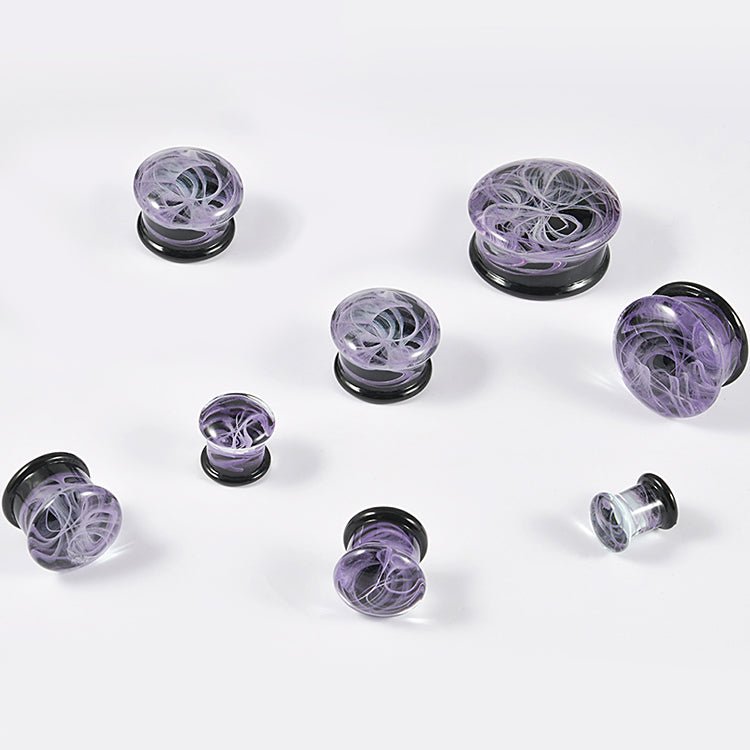 Abyssal Bloom | Handcrafted Liuli Glass Ear Plugs - AKAK BODYJEWELRY - ear - tunnel