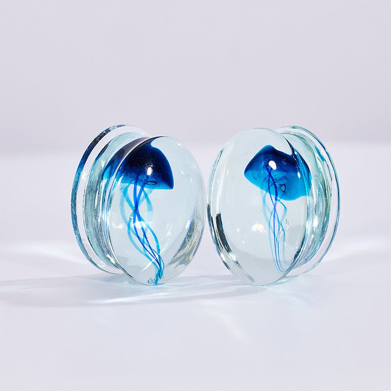Abyssal Bloom | Handcrafted Liuli Glass Ear Plugs - AKAK BODYJEWELRY - ear - tunnel