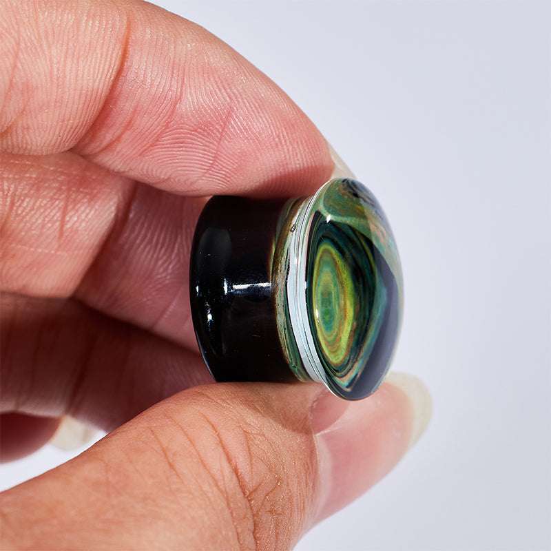 Abyssal Bloom|Verdant Stroke Plug (2Pcs) - AKAK BODYJEWELRY - ear - tunnel