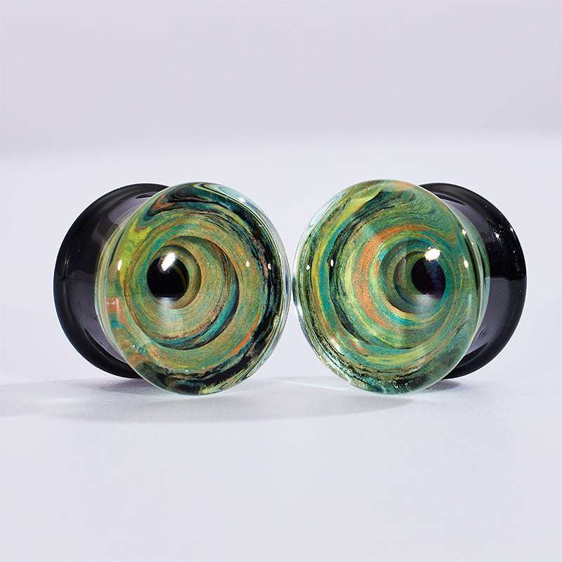 Abyssal Bloom|Verdant Stroke Plug (2Pcs) - AKAK BODYJEWELRY - ear - tunnel