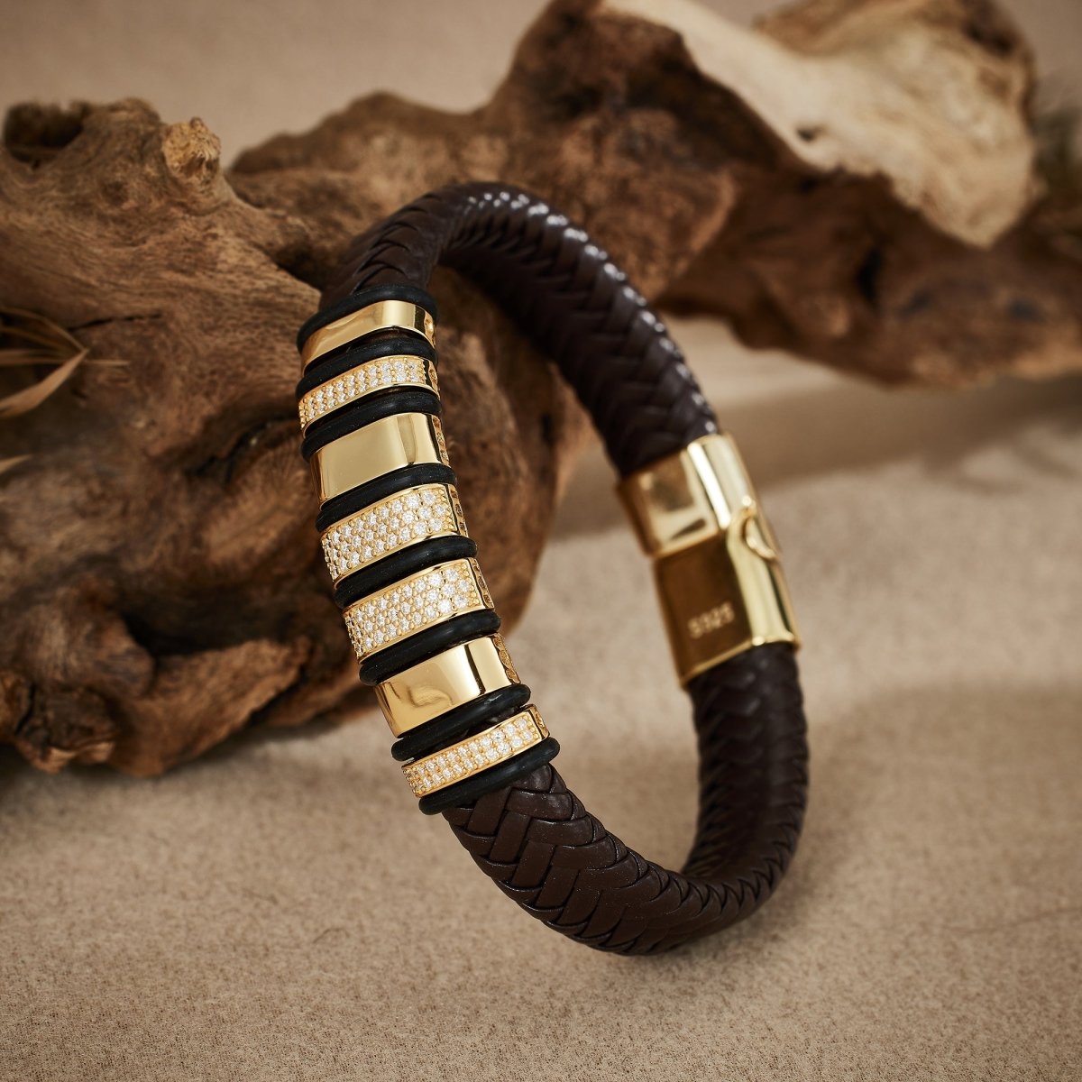 AKAK S925 Silver Moissanite Hustle Leather Bracelet - AKAK BODYJEWELRY - ear - tunnel