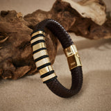 AKAK S925 Silver Moissanite Hustle Leather Bracelet - AKAK BODYJEWELRY - ear - tunnel