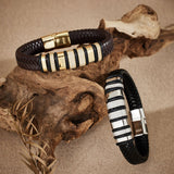 AKAK S925 Silver Moissanite Hustle Leather Bracelet - AKAK BODYJEWELRY - ear - tunnel