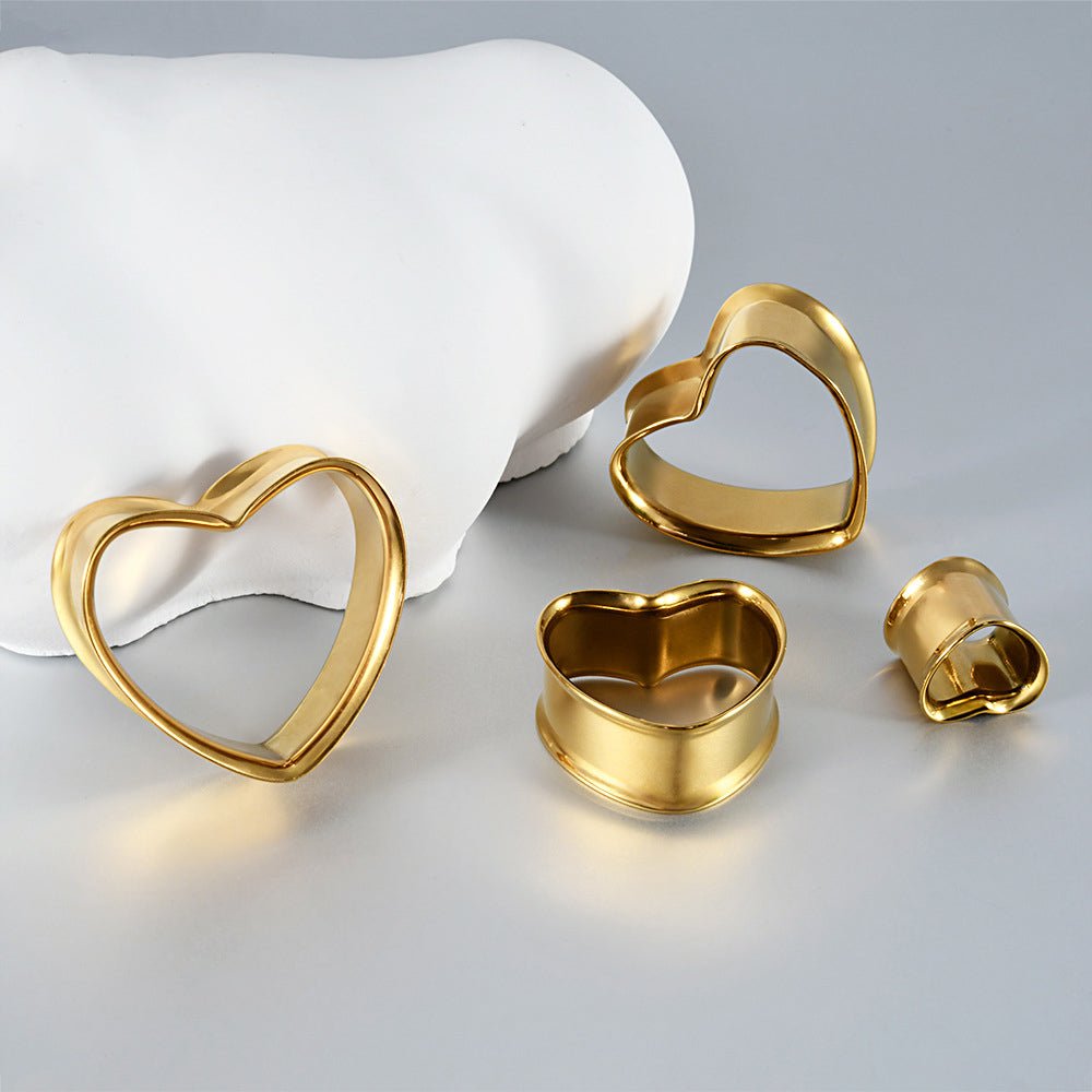 AKAK Titanium Love Ear Tunnel Plug (2Pcs) - AKAK BODYJEWELRY - ear - tunnel