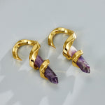 Amethyst helix Ear Weight 2Pcs - AKAK BODYJEWELRY - ear - tunnel