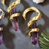 Amethyst helix Ear Weight 2Pcs - AKAK BODYJEWELRY - ear - tunnel