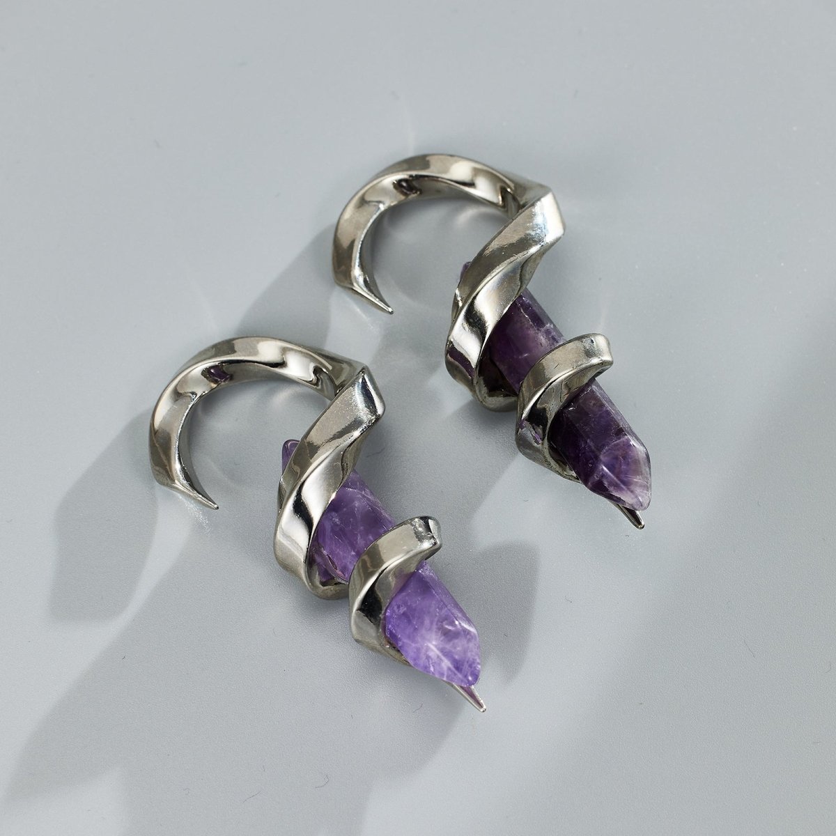 Amethyst helix Ear Weight 2Pcs - AKAK BODYJEWELRY - ear - tunnel