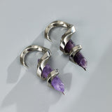 Amethyst helix Ear Weight 2Pcs - AKAK BODYJEWELRY - ear - tunnel