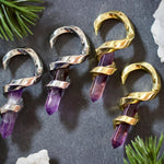 Amethyst helix Ear Weight 2Pcs - AKAK BODYJEWELRY - ear - tunnel