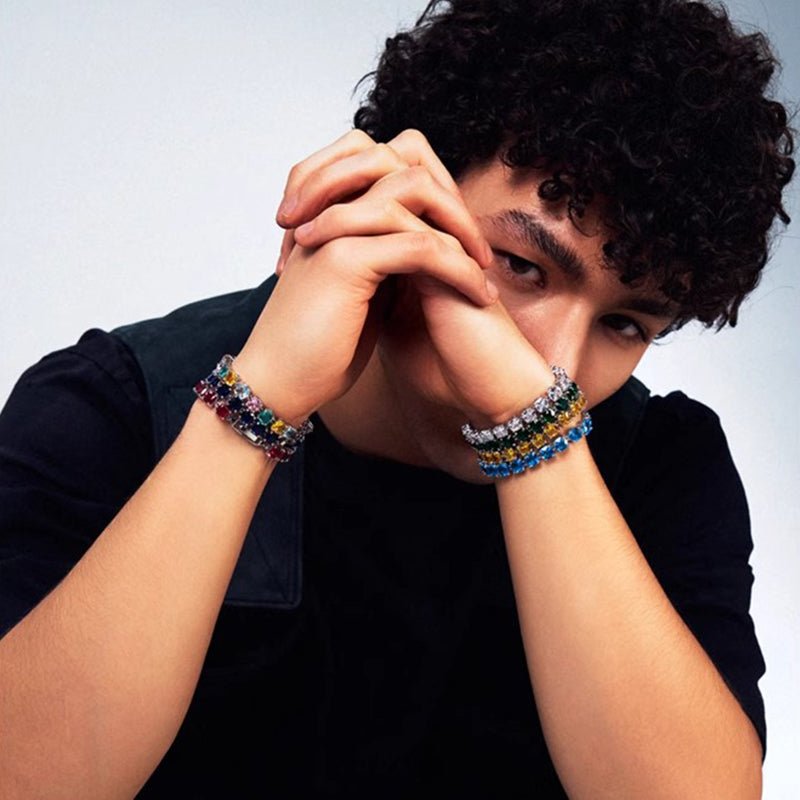 Big Multicolor Zircon Tennis Bracelet - AKAK BODYJEWELRY - ear - tunnel