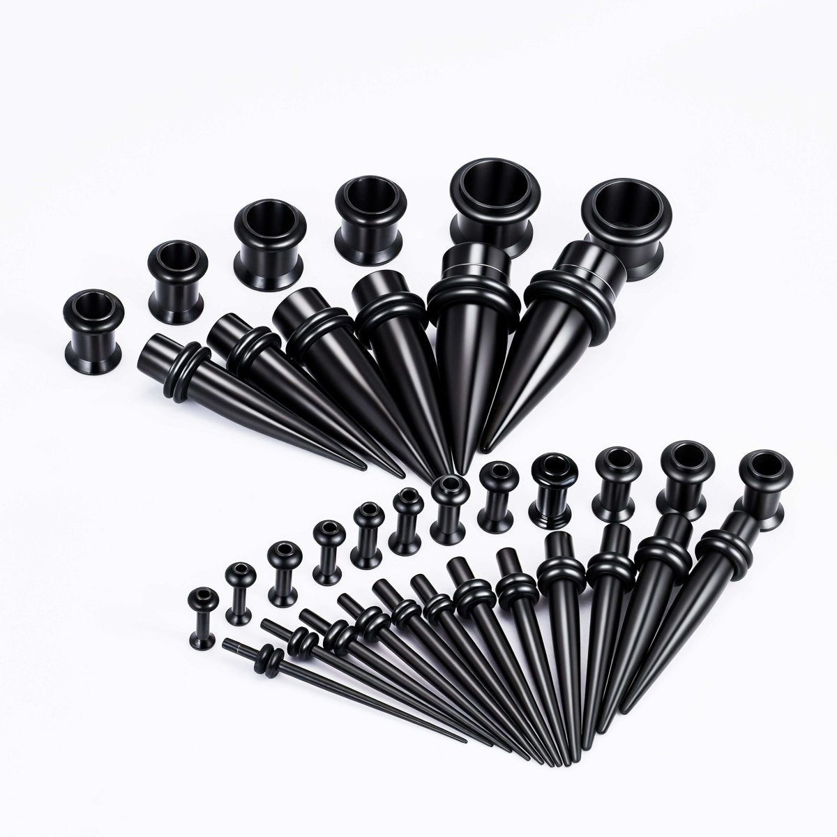 Black Multicolor Spike Ear Stretching Kit 36Pcs - AKAK BODYJEWELRY - ear - tunnel