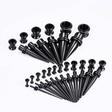 Black Multicolor Spike Ear Stretching Kit 36Pcs - AKAK BODYJEWELRY - ear - tunnel