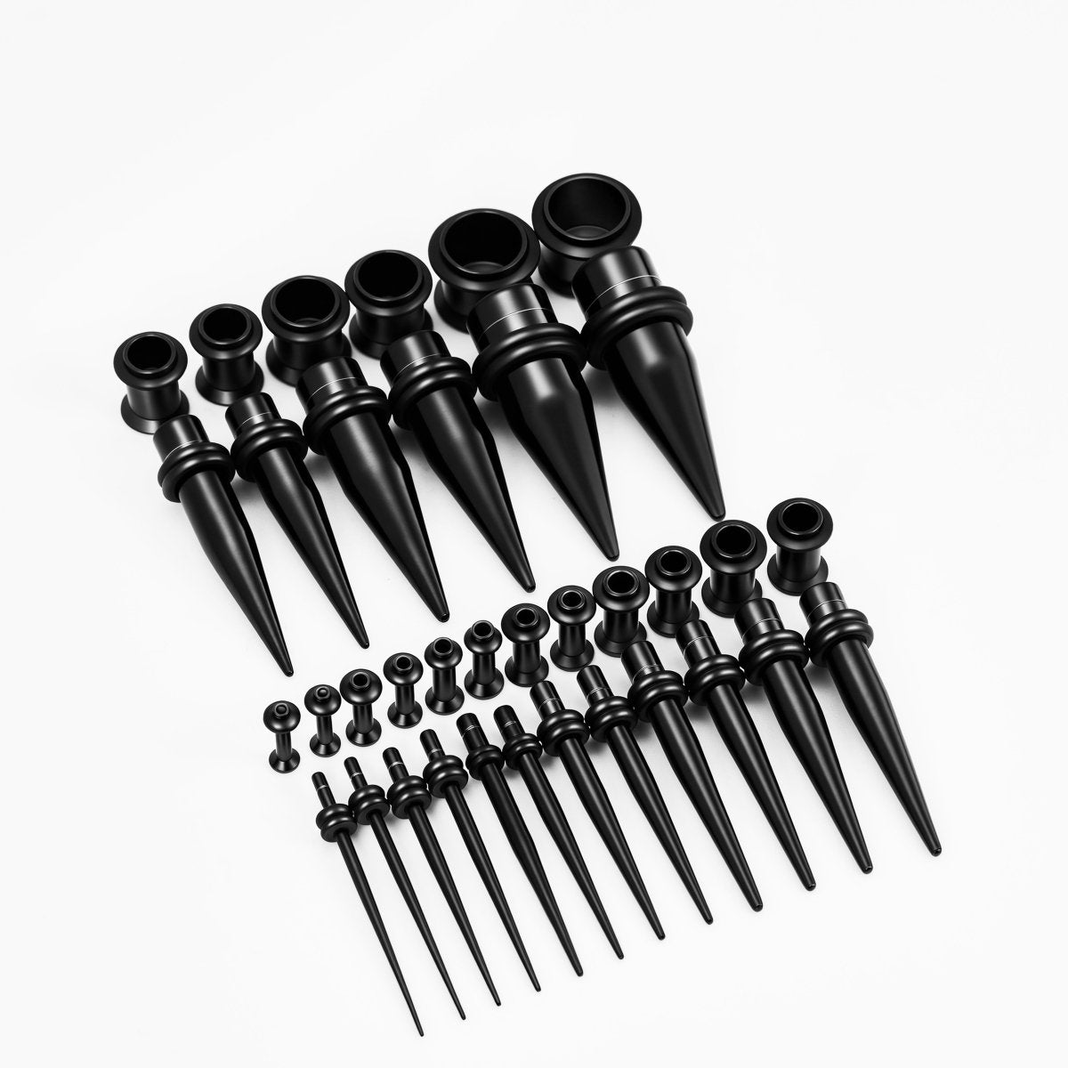 Black Multicolor Spike Ear Stretching Kit 36Pcs - AKAK BODYJEWELRY - ear - tunnel