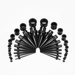 Black Multicolor Spike Ear Stretching Kit 36Pcs - AKAK BODYJEWELRY - ear - tunnel