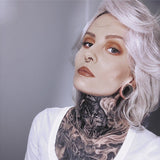 Black Spinel S925 Silver Stars Shining Ear Gauge Tunnel(2Pcs) - AKAK BODYJEWELRY - ear - tunnel