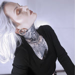 Black Zircon 14K White Gold Stars Shining Ear Gauge Tunnel(2Pcs) - AKAK BODYJEWELRY - ear - tunnel