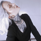 Black Zircon 14K White Gold Stars Shining Ear Gauge Tunnel(2Pcs) - AKAK BODYJEWELRY - ear - tunnel