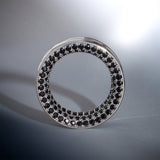 Black Zircon S925 Silver Stars Shining Ear Gauge Tunnel(2Pcs) - AKAK BODYJEWELRY - ear - tunnel