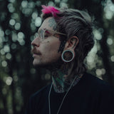 Blue Moissanite 14K Gold Stars Shining Tunnel(2Pcs) - AKAK BODYJEWELRY - ear - tunnel