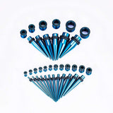 Blue Multicolor Spike Ear Stretching Kit 36Pcs - AKAK BODYJEWELRY - ear - tunnel