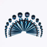 Blue Multicolor Spike Ear Stretching Kit 36Pcs - AKAK BODYJEWELRY - ear - tunnel