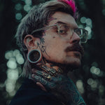 Blue Zircon 14K White Gold Stars Shining Tunnel(2Pcs) - AKAK BODYJEWELRY - ear - tunnel