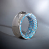Blue Zircon 8K Stars Shining Tunnel (2Pcs) - AKAK BODYJEWELRY - ear - tunnel