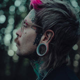 Blue Zircon 8K Stars Shining Tunnel (2Pcs) - AKAK BODYJEWELRY - ear - tunnel