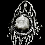 Castle Ghost Pearl Skull Ring - AKAK BODYJEWELRY - ring