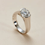 Classic Solitaire 2ct Moissanite S925 Silver Ring - AKAK BODYJEWELRY - ear - tunnel