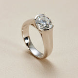 Classic Solitaire 2ct Moissanite S925 Silver Ring - AKAK BODYJEWELRY - ear - tunnel