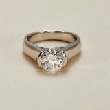 Classic Solitaire 2ct Moissanite S925 Silver Ring - AKAK BODYJEWELRY - ear - tunnel