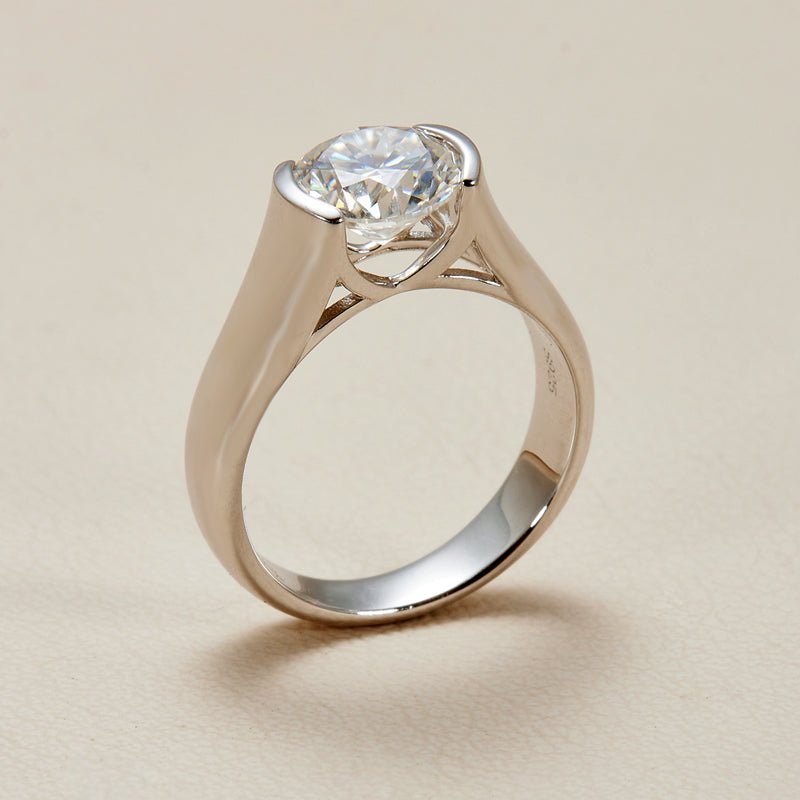 Classic Solitaire 2ct Moissanite S925 Silver Ring - AKAK BODYJEWELRY - ear - tunnel