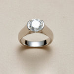 Classic Solitaire 2ct Moissanite S925 Silver Ring - AKAK BODYJEWELRY - ear - tunnel